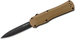 Benchmade Autocrat OTF Automatic Knife Coyote Brown - 3.71 Plain Dagger Point Blade - Benchmade