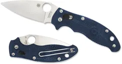 Spyderco Manix 2 Folding Knife - 3.37 Plain Drop-Point Blade Dark Blue FRCP Handle - Spyderco