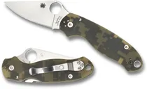 Spyderco Para 3 Folding Knife - 3 Plain Clip Point Blade with Reversible Pocket Clip - Spyderco