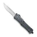 CobraTec CTK-1 Carbon Fiber OTF Knife - 3.75 Serrated Drop Point Blade with Nylon Sheath - CobraTec Knives