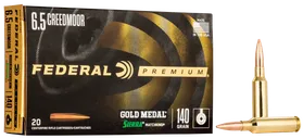 Federal Premium Gold Medal Brass 6.5 Creedmoor 20-Rounds BTHP - Federal Premium