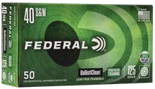 Federal BallistiClean Brass .40 SW 125 Grain 50-Rounds LFF - Federal Premium
