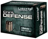 Liberty Ammunition Civil Defense Nickel Plated Brass 10mm 60 Grain 20-Rounds HP - Liberty