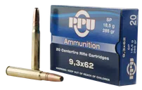 PPU Metric Rifle Brass 9.3 X 62 Mauser 285-Grain 20-Rounds SP - Prvi Partizan