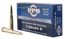 PPU Metric Rifle Brass 7.62x54R 182-Grain 20-Rounds FMJ - Prvi Partizan