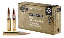 PPU Match Brass .308 Win 155-Grain 20-Rounds HPBT - Prvi Partizan
