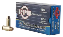 PPU Centerfire Handgun Brass .40 SW 165-Grain 50-Rounds FPJ - Prvi Partizan