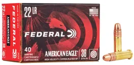 Federal American Eagle Brass .22 LR 38 Grain 4000-Rounds Bulk CPHP - Federal Premium