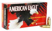 Federal American Eagle Brass 9mm 124-Grain 50-Rounds FMJ - Federal Premium