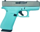Glock 43X Tiffany Blue / Silver 9mm 3.41 Barrel 10-Rounds GrabAGun Exclusive - Glock