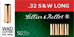 Sellier and Bellot Centerfire Handgun Brass .32 S&W Long 100-Grain 50-Rounds WC - Sellier and Bellot