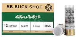 Sellier and Bellot SB Buck Shot 12 GA 2.75 25-Rounds #4 Buck - Sellier and Bellot