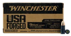 Winchester USA Forged Steel 9mm 115-Grain 50-Rounds FMJ - Winchester