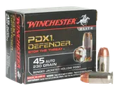 Winchester PDX1 Defender Nickel Plated Brass .45 ACP 230-Grain 20-Rounds BJHP - Winchester