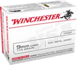 Winchester USA Brass 9mm 115 Grain 100-Rounds FMJ - Winchester