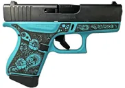 Glock 43 Tiffany Blue 9mm 3.4 Barrel 6-Rounds Engraved Frame - Glock