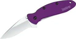 Kershaw Scallion Purple Folding Knife - 2.5 Plain Drop Point Blade with Assisted Flipper - Kershaw Knives