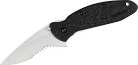 Kershaw Scallion Folding Knife - 2.5 Serrated Drop Point Blade with Assisted Flipper - Kershaw Knives