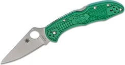 Spyderco Delica 4 Green Folding Knife - 2.875 Plain Drop Point Blade - Spyderco