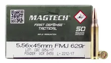 MagTech First Defense Tactical Brass 5.56 NATO 62-Grain 50-Rounds FMJ - Magtech