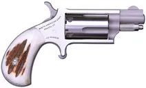 North American Arms Mini-Revolver Stainless .22 Mag 1.125 Barrel 5-Rounds Red Stag Grips - North American Arms