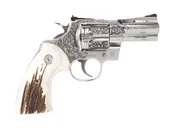 Colt Firearms Python Engraved Stainless .357 Mag 3 Barrel 6-Rounds w/ Elk Stag Grips - Colt
