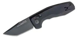 SOG Knives SOG-TAC AU Compact Folding Knife - 2.94 Plain Black Tanto Blade - SOG Knives
