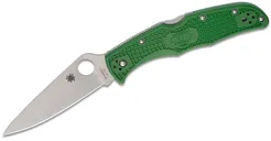Spyderco Endura 4 Folding Knife - 3.75 Plain Drop-Point Blade with Green Handle - Spyderco