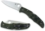 Spyderco Endura 4 Zome Green Folding Knife - 3.875 Plain Drop Point Blade - Spyderco