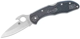 Spyderco Delica Folding Knife - 2.9 Plain Drop Point Blade with Bottle Opener - Spyderco
