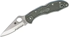 Spyderco Delica 4 Green Folding Knife - 2.875 Serrated Drop Point Blade - Spyderco