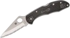 Spyderco Delica 4 Folding Knife - 2.875 Fully Serrated Drop Point Blade - Spyderco