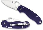 Spyderco Para 3 Blue Folding Knife - 3 Plain Clip Point Blade with Reversible Pocket Clip - Spyderco