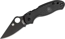 Spyderco Para 3 Folding Knife - 3 Black Plain Clip Point Blade with Reversible Pocket Clip - Spyderco