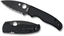 Spyderco Shaman Folding Knife - 3.58 Fully Serrated Black Spear Point Blade - Spyderco