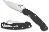 Spyderco Military Folding Knife - 4 Plain Clip Point Blade - Spyderco