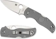 Spyderco Native 5 Gray Folding Knife - 2.95 Plain Drop Point Blade - Spyderco