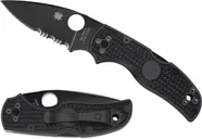 Spyderco Native 5 Folding Knife - 3 Serrated Black Drop Point Blade - Spyderco