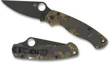 Spyderco Paramilitary 2 Digi Camo Folding Knife - 3.44 Plain Black Clip Point Blade - Spyderco