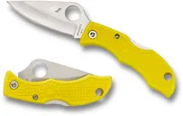 Spyderco Ladybug Salt Yellow Folding Knife - 1.94 Plain Clip Point Blade - Spyderco