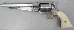 Taylors and Co 1858 Remington Conversion Nickel .45 Colt 8 Barrel 6-Rounds - Taylors and Company