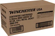 Winchester USA M855 Green Tip Brass 5.56 NATO 62-Grain 1000-Rounds FMJ Bulk - Winchester