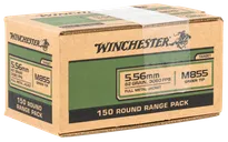 Winchester USA M855 Green Tip Brass Bulk 5.56 NATO 62-Grain 150-Rounds FMJ - Winchester
