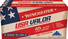 Winchester USA Valor Brass .45 ACP 230-Grain 100-Rounds FMJ - Winchester