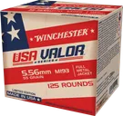 Winchester USA Valor Brass Bulk 5.56 NATO 55-Grain 125-Rounds FMJ - Winchester
