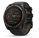 Garmin Fenix 8 51 mm, Solar, Sapphire, Carbon DLC Titanium with Black/Pebble Gray Silicone Band - Garmin