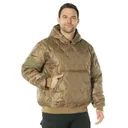 Rothco Quilted Woobie Hooded Sweatshirt - Coyote Brown, Small - Rothco