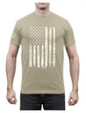 Rothco Distressed Us Flag Athletic Fit T-Shirt - Desert Sand, Medium - Rothco
