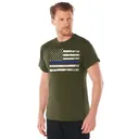 Rothco Thin Blue Line T-Shirt - Olive Drab, Small - Rothco