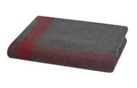 Rothco Striped Outdoor Wool Blanket - Grey - Red - Rothco
